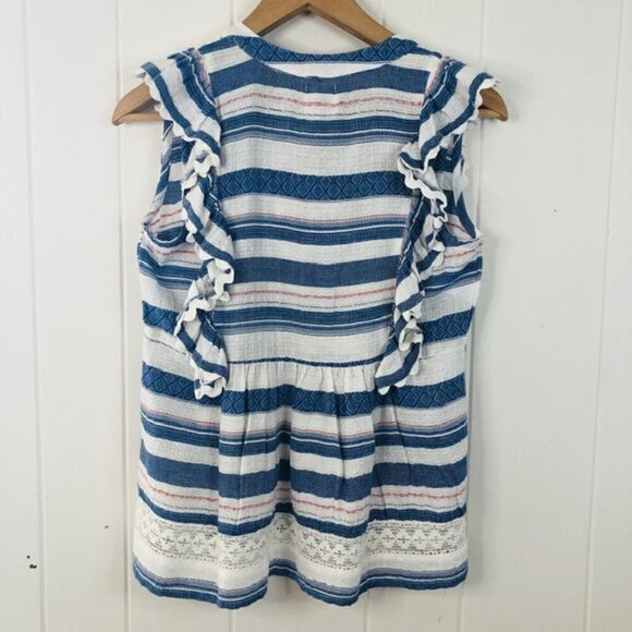 DRA Womens Top La Habana Cascading Ruffles Small - Picture 2 of 9